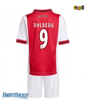 Ajax Kasper Dolberg #9 Echipament de Fotbal Replică 2025-26 Copii Acasa (+ Șorturi)